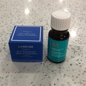 Laneige water sleeping mask & Moroccan oil hair treatment samples